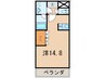ルミエールさつき 1Rの間取り