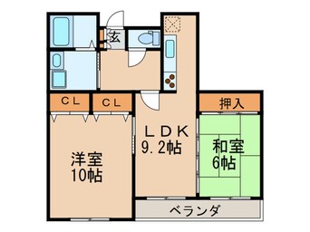 間取図 タウン唐山Ｆ棟