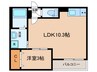 Warren　kanseiⅡ 1LDKの間取り