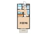 カ－サ八橋 1Kの間取り