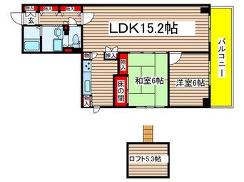 間取図 ヴェルクレート日比野B棟(1301）