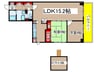 ヴェルクレート日比野B棟(1301） 2LDKの間取り