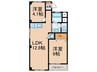 藤が丘コーポラス（301） 2LDKの間取り