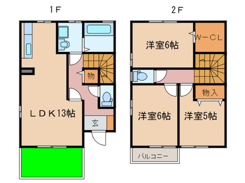 間取図 リビングタウン小牧原Ｂ