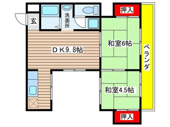 間取図 ハイシティー第２鹿山