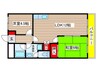 エスポワール滝の水 2LDKの間取り