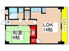 アパートメント千早 1LDKの間取り