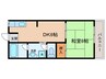 リバーシティ安井 1DKの間取り