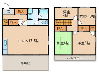 間取図 石尾台六丁目貸家