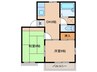 ベルハイツⅡ 2DKの間取り