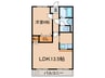大東山ビル 1LDKの間取り