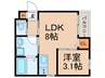 GRAND　SMART　山王 1LDKの間取り