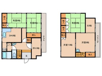 間取図 南納屋貸家