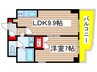 サンリヴァーメゾン 1LDKの間取り