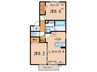 フルール元町 2LDKの間取り