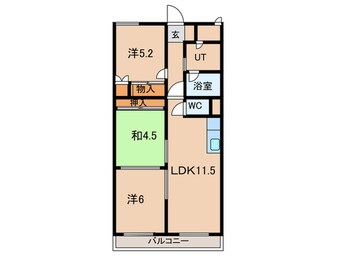 間取図 シャルム湊（204）