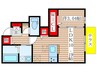 ブリーズ六条 1LDKの間取り