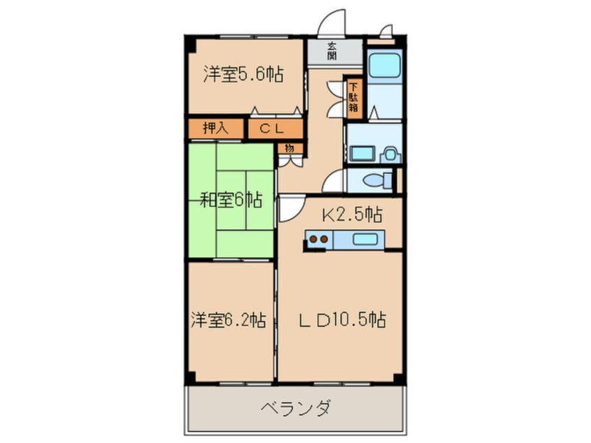 間取図 ヴァンベ－ル徳重