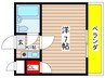 山富第３マンション 1Kの間取り