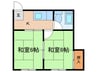 篠の風ハイツ 2Kの間取り