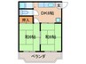 パ－クハイツ江尻 2DKの間取り