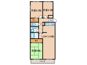 間取図 パークノヴァ亀の井