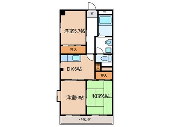 間取図 アメニティ－ハイツ岩本