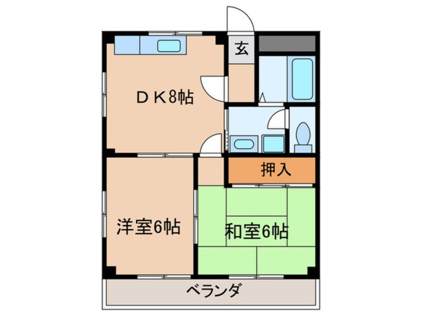 間取図 レインボ－櫻井Ｂ棟