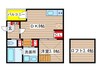 プランドール鳴海 1DKの間取り
