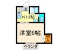 ハイム沢上 1Kの間取り