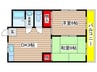 矢田ビル 2DKの間取り