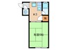 岩塚荘 1Kの間取り