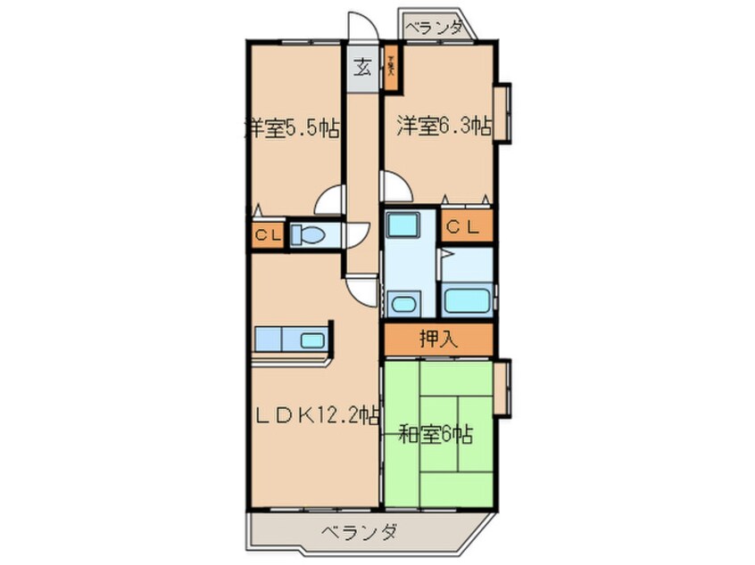 間取図 ロイヤルパレスフジ