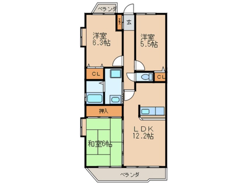 間取図 ロイヤルパレスフジ