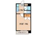 クレスト西枇 1Kの間取り