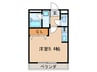 グランデール岩塚 1Rの間取り