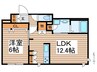 ポルトボヌール瑞穂 1LDKの間取り