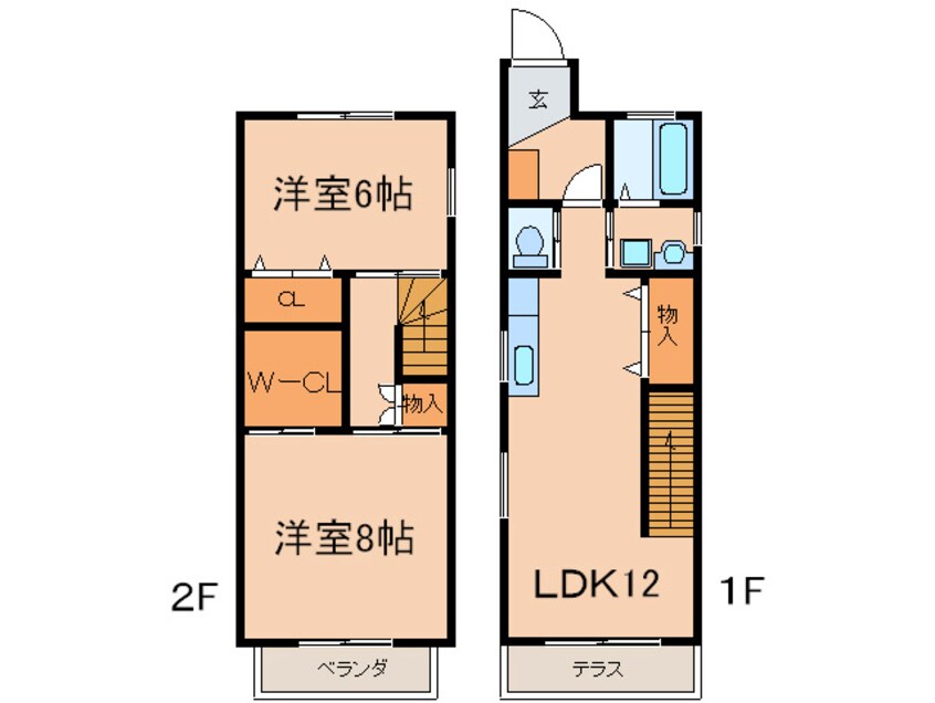 間取図 タウンハウス志賀本通Ｂ