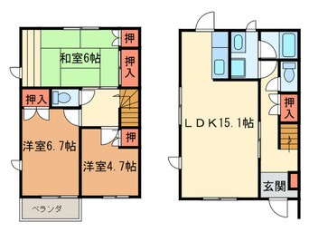 間取図 カルティエ　エクレーレA