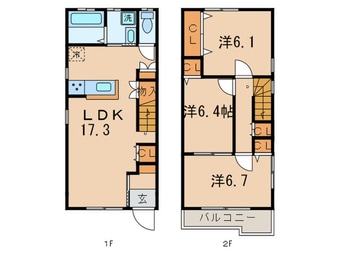 間取図 クレスト社が丘D棟