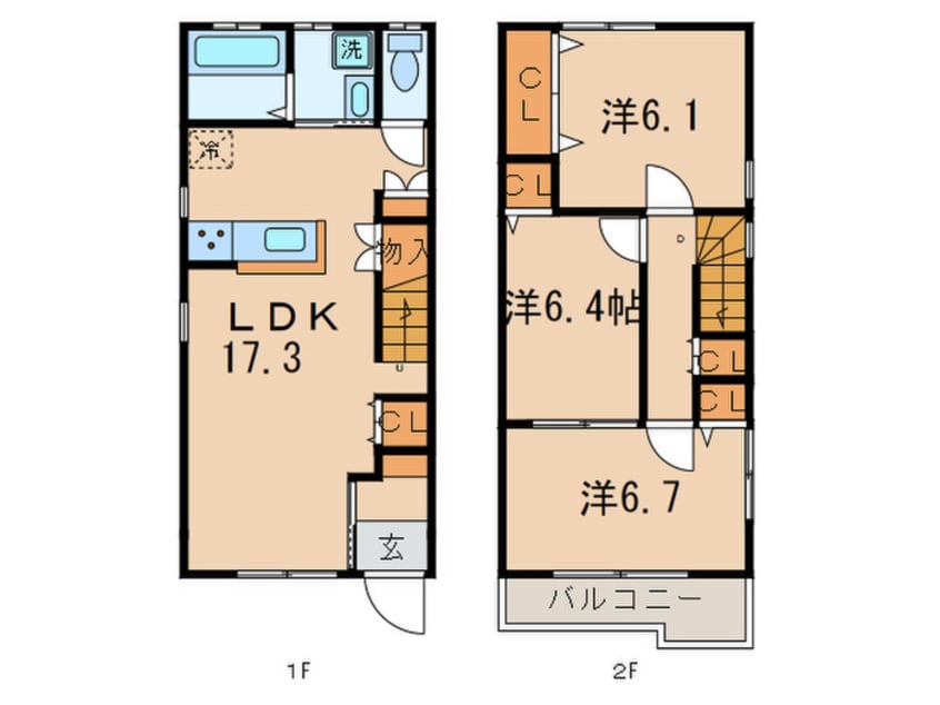間取図 クレスト社が丘D棟