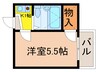 レオパレス小田井 1Kの間取り