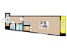 久屋パークサイドハウス 1Rの間取り