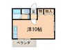 四番町コーポ 1Rの間取り