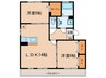 ヴァンベールハヤカワⅢ 2LDKの間取り