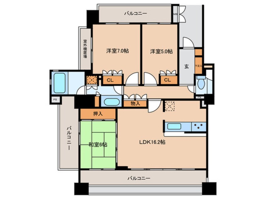 間取図 ｸﾞﾗﾝｽｲｰﾄ覚王山法王町(601)
