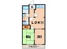 プチキャロル 2LDKの間取り