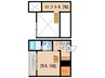 グローレ道徳 1Kの間取り