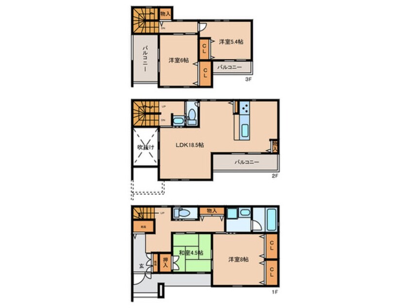 間取図 名古屋市千種区竹越1丁目戸建