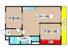 第３ヒルハイツ桃山 2LDKの間取り